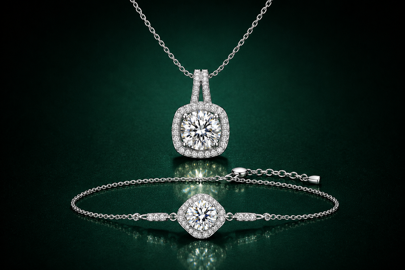 Aurelium Set - Moissanite  in 925 Sterling Silver