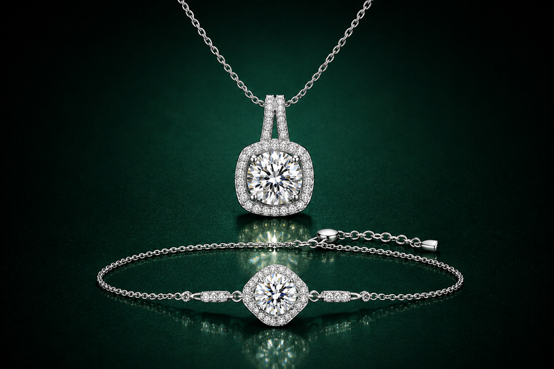 Aurelium Set - Moissanite  in 925 Sterling Silver