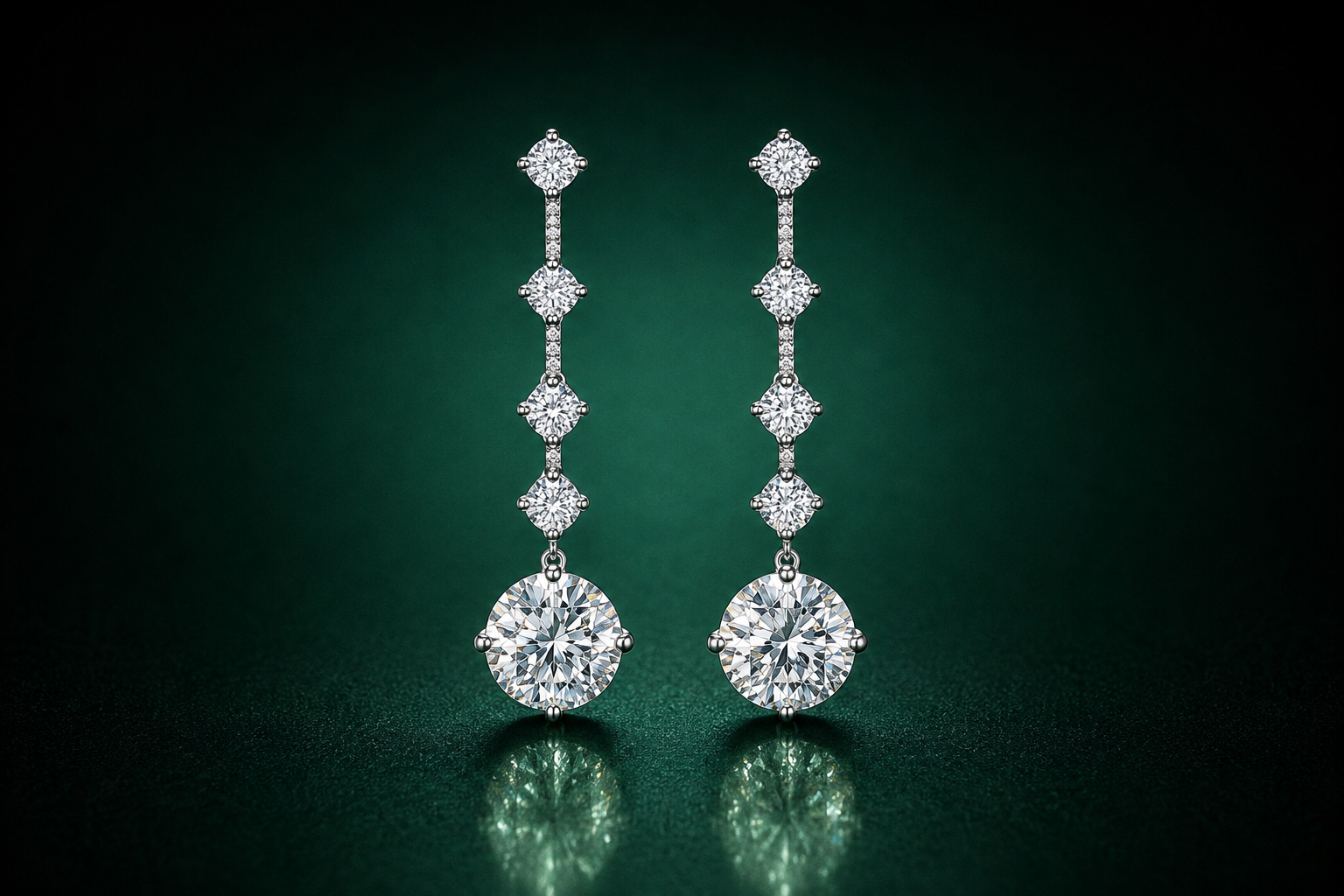 Elan Drops - Moissanite earrings in 925 Sterling Silver