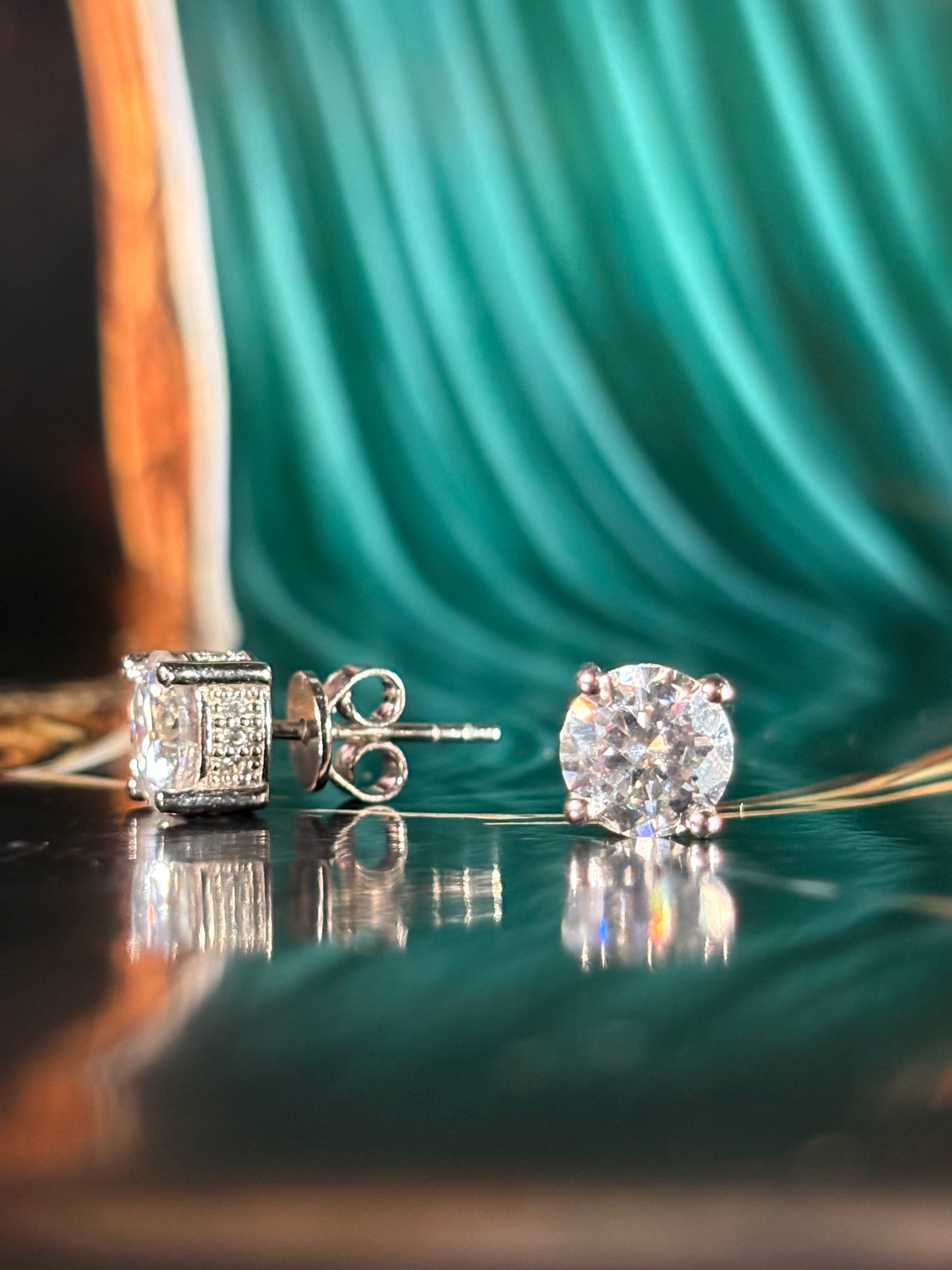 Orbits - Moissanite earrings in 925 Sterling Silver