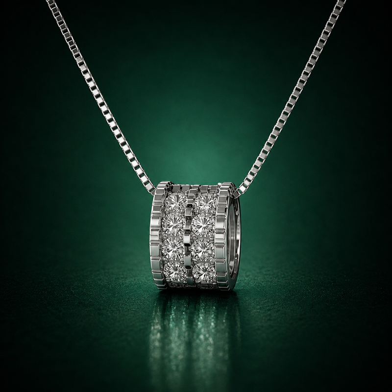 Axis Nova - Moissanite Necklace in 925 Sterling Silver