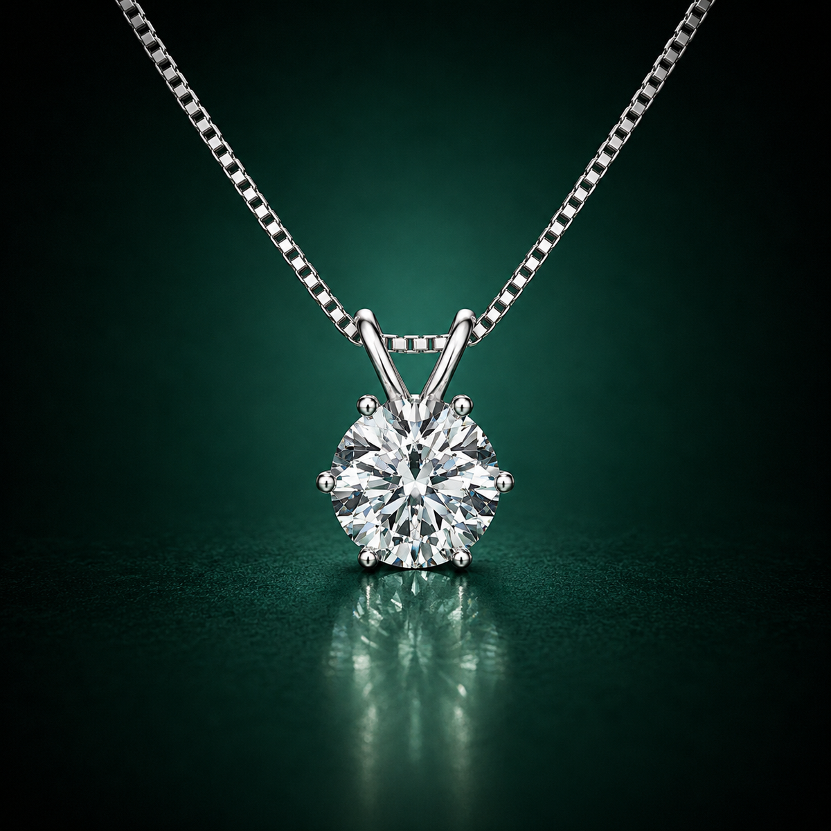 Vero luce - Moissanite Necklace in 925 Sterling Silver