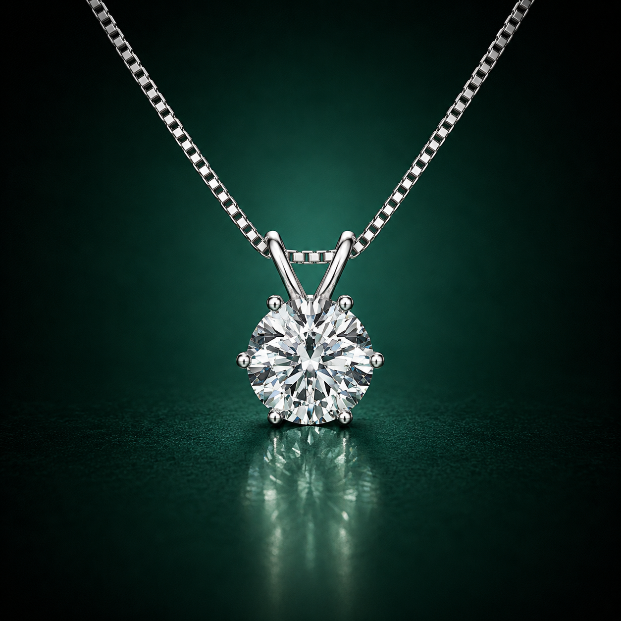 Vero luce - Moissanite Necklace in 925 Sterling Silver