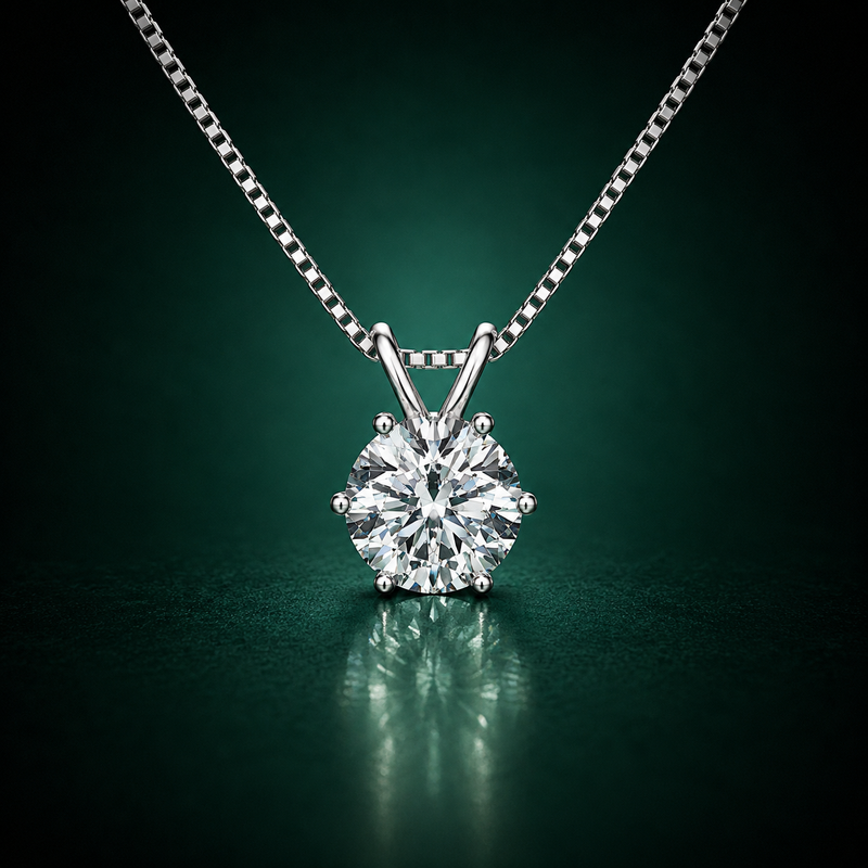 Vero luce - Moissanite Necklace in 925 Sterling Silver