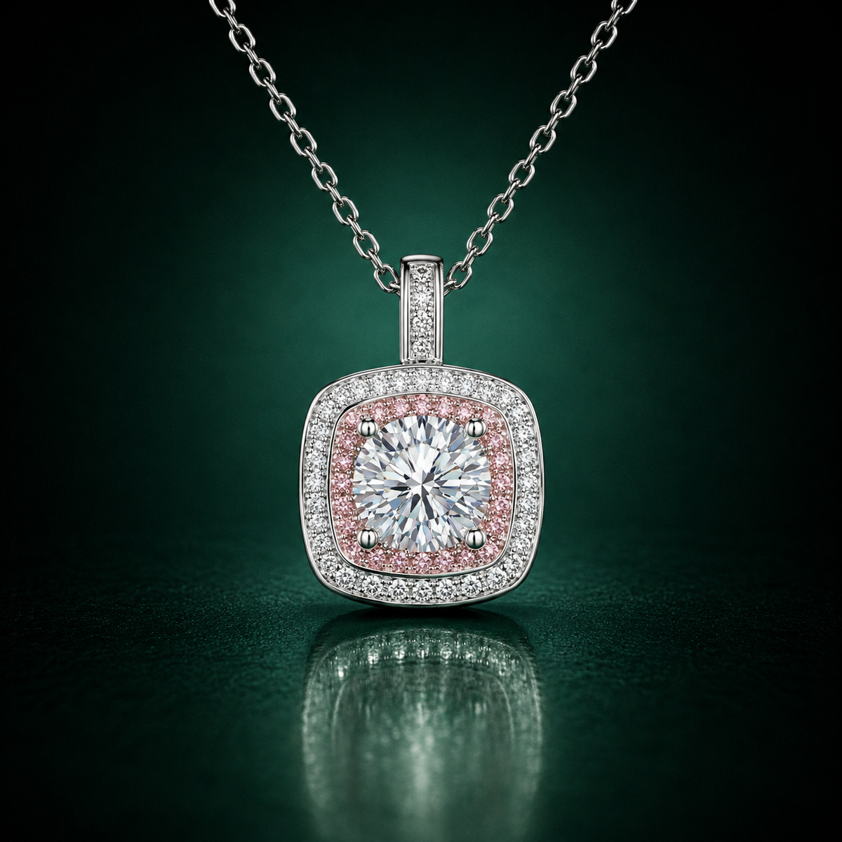 Rosé Imperia - Moissanite Necklace in 925 Sterling Silver
