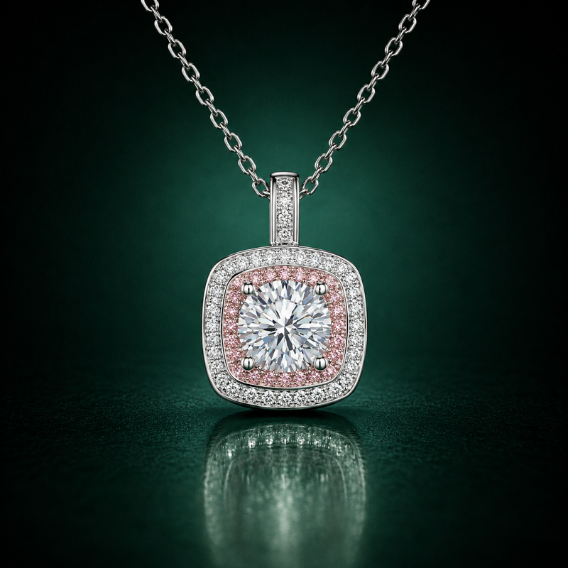 Rosé Imperia - Moissanite Necklace in 925 Sterling Silver