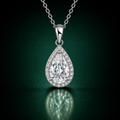 Teardrop - Moissanite Necklace in 925 Sterling Silver