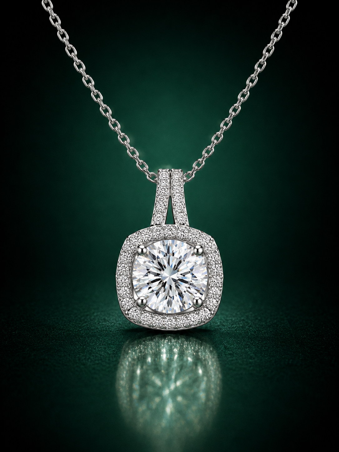 Aurelium - Moissanite necklace in 925 Sterling Silver