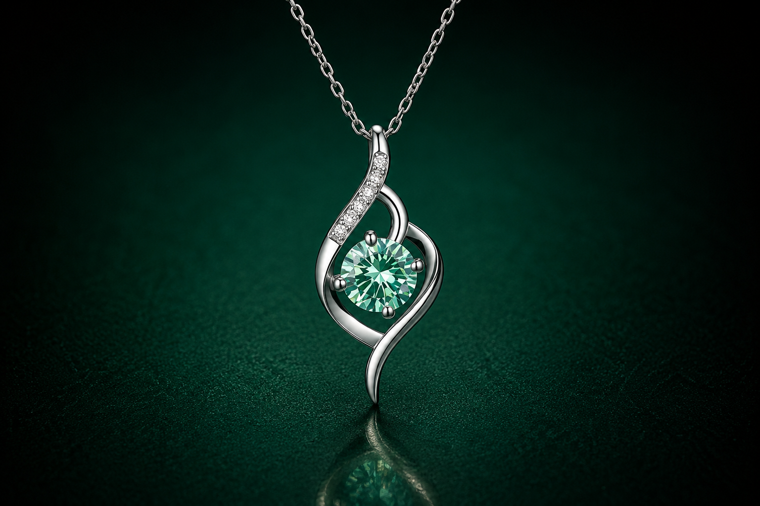 Calestia - Moissanite necklace in 925 Sterling Silver