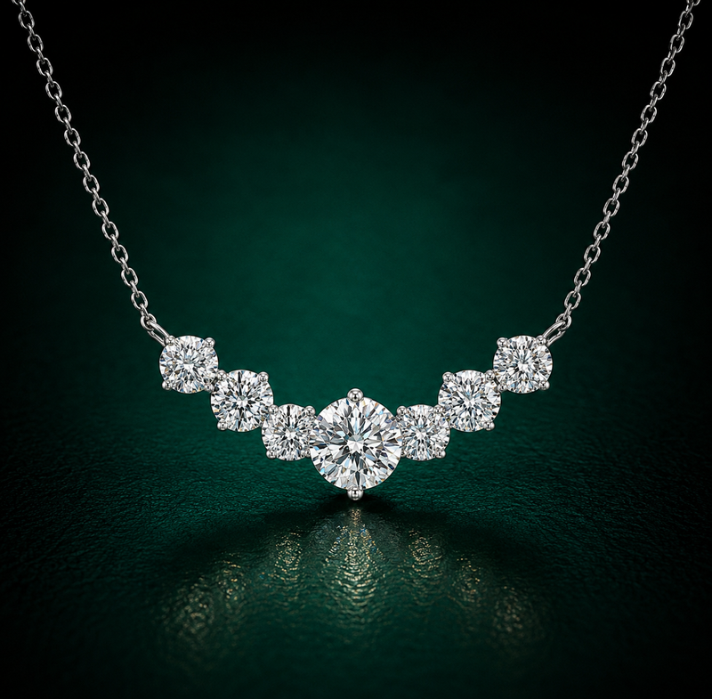 Elan Bloom - Moissanite necklace in 925 Sterling Silver