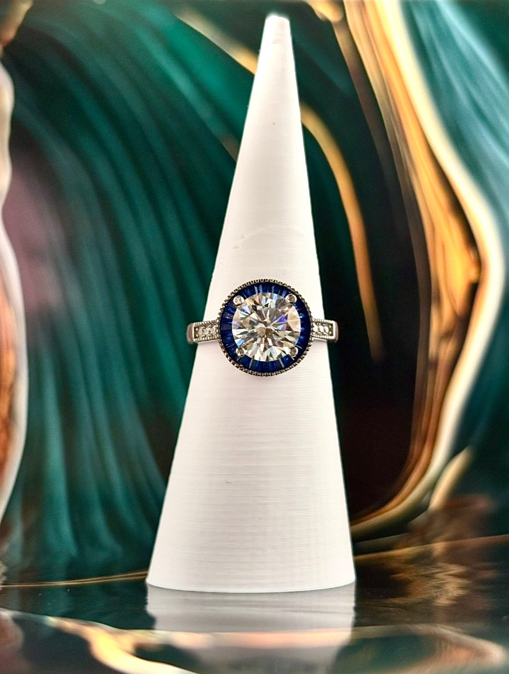 Aegean Mare - Moissanite Ring in 925 Sterling Silver