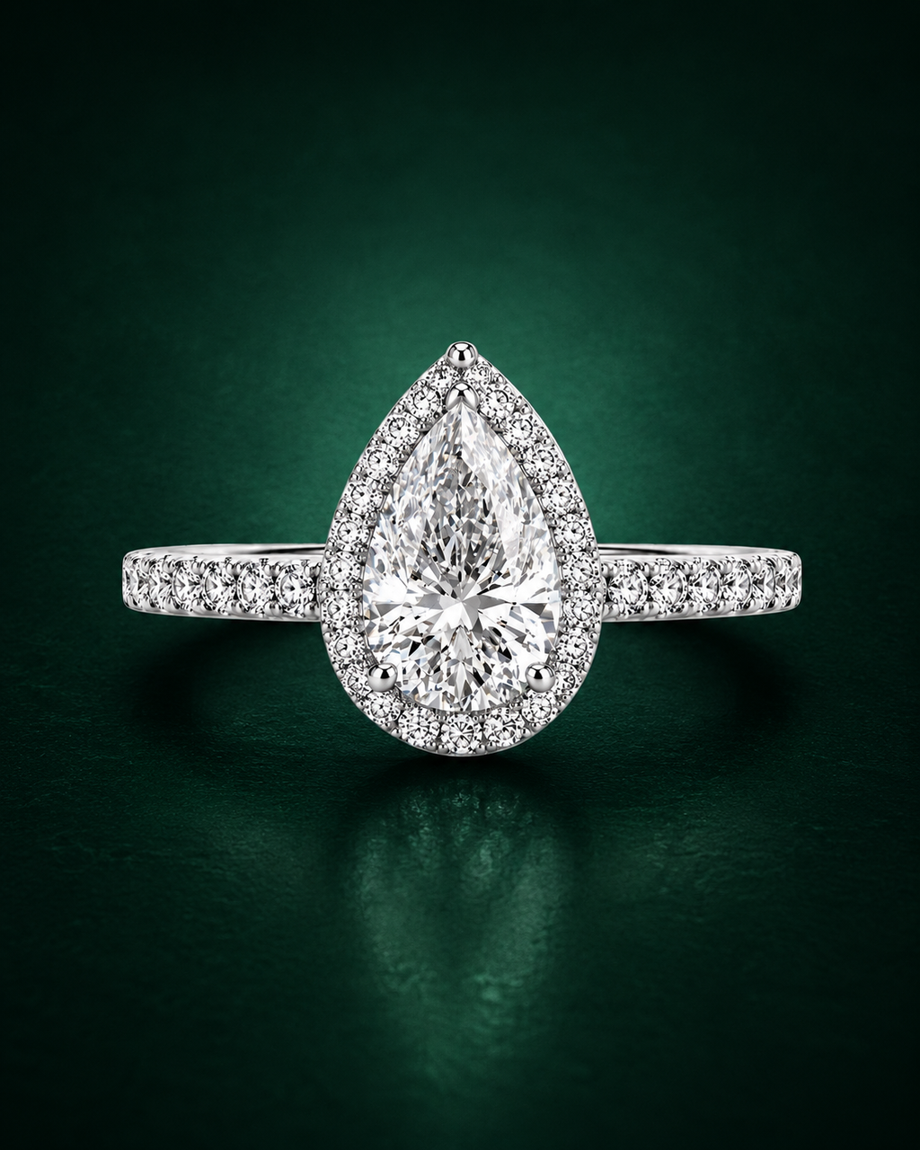 Teardrop - Moissanite Ring in 925 Silver