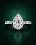 Teardrop - Moissanite Ring in 925 Silver