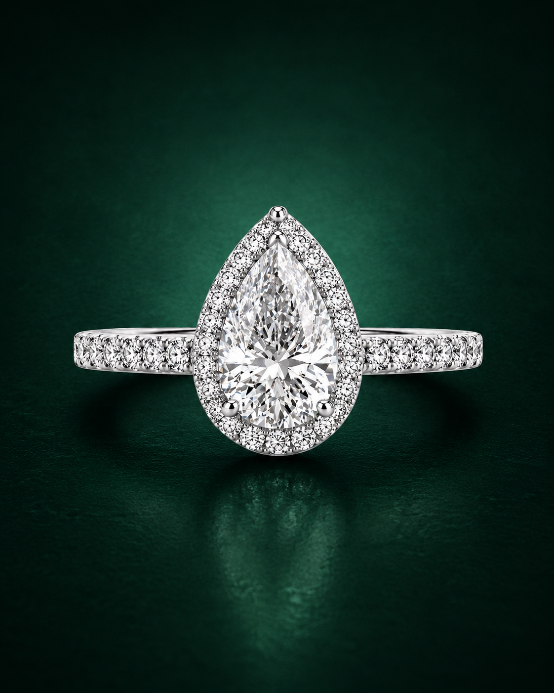 Teardrop - Moissanite Ring in 925 Silver