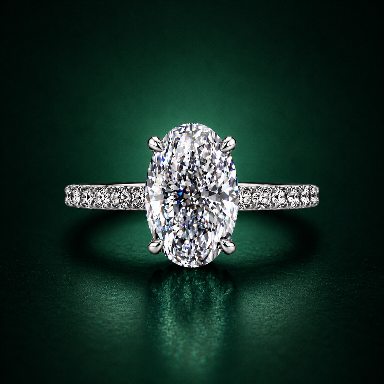 Venus Oval - Moissanite Ring 3ct in 925 Silver