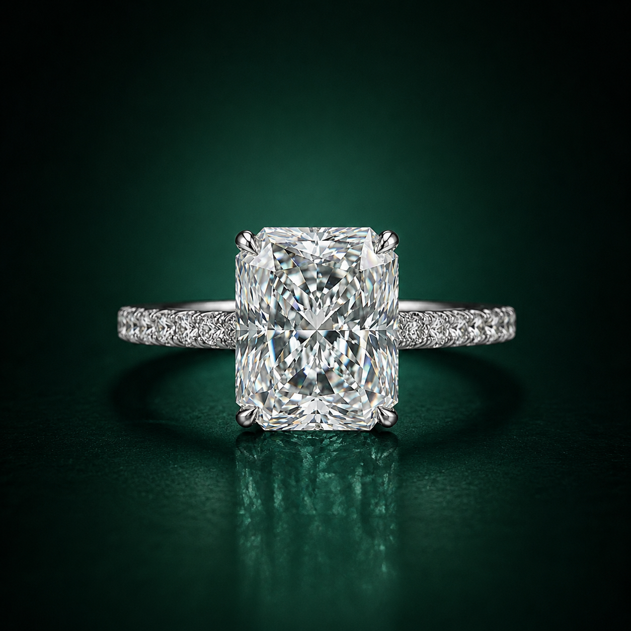 Tetra Radient - Moissanite Ring 4ct in 925 Silver