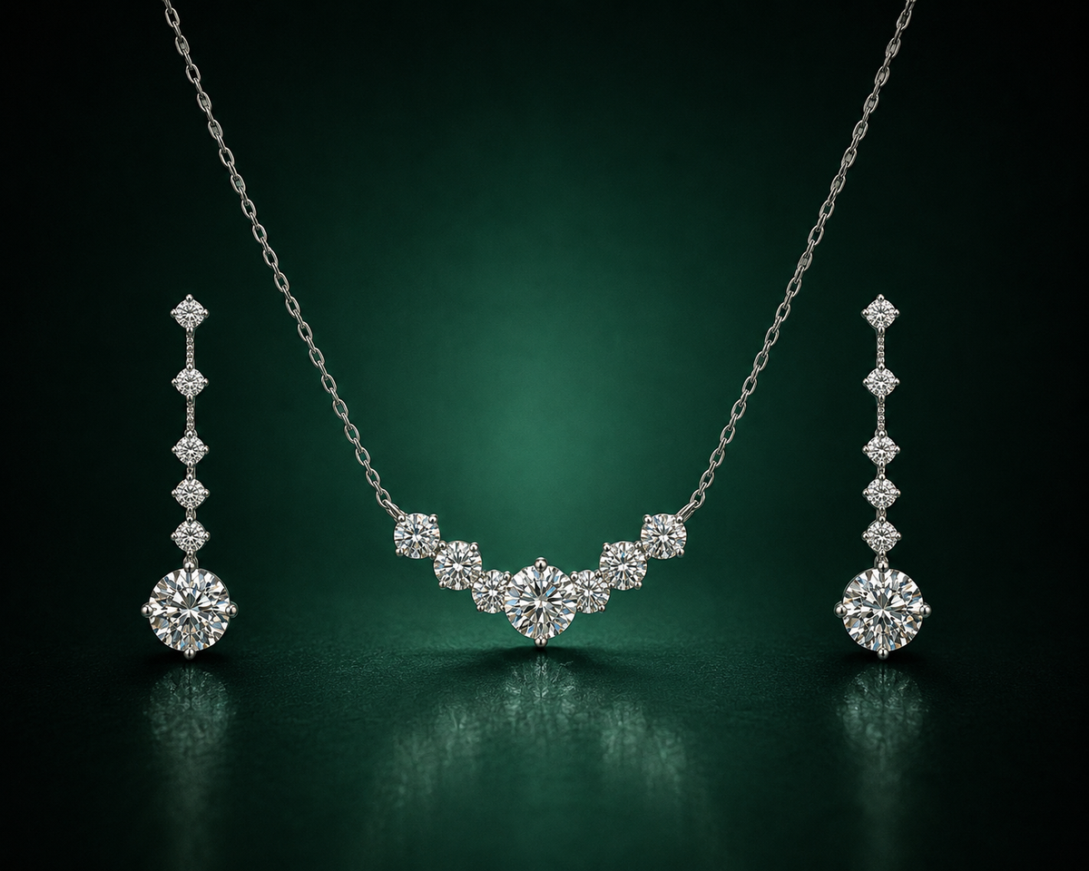 Elan Bloom - Moissanite Set in 925 Sterling Silver