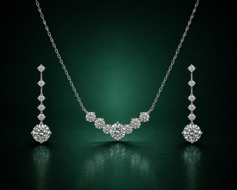 Elan Bloom - Moissanite Set in 925 Sterling Silver